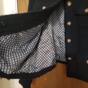 Liz Claiborne Fashion Jacket, woven navy blue fabric, satin lined, size 20W